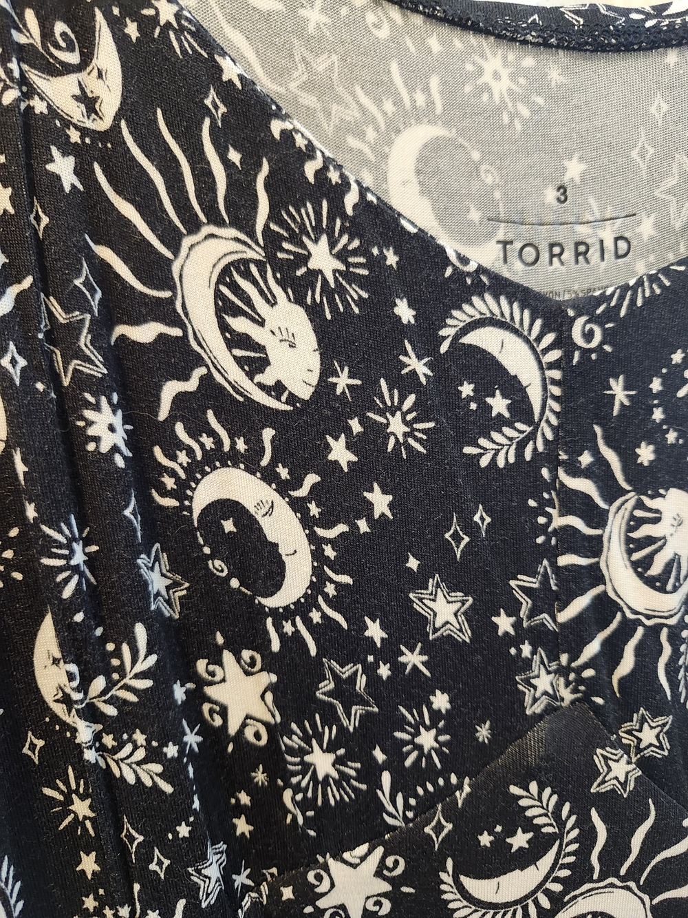 Torris Black and White Celestial Print Maxi Dress - Women's,Torrid 3 = 3X - Picture 4 of 4